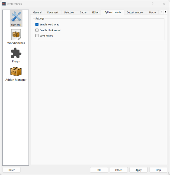 File:Preferences General Tab Python console.png